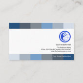 Stijlvol zwart-witblauw tapes visitekaartje (Achterkant)