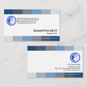 Stijlvol zwart-witblauw tapes visitekaartje (Voorkant / Achterkant)