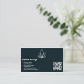 Stijlvol zwart-witmassage-Visitekaartje Klantenkaartje (Staand voorkant)