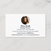Stijlvol zwart-witmassage-Visitekaartje Klantenkaartje (Achterkant)