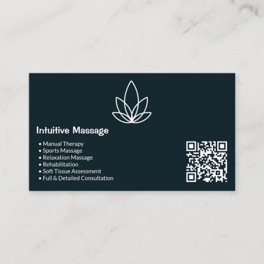 Stijlvol zwart-witmassage-Visitekaartje Klantenkaartje (Voorkant)