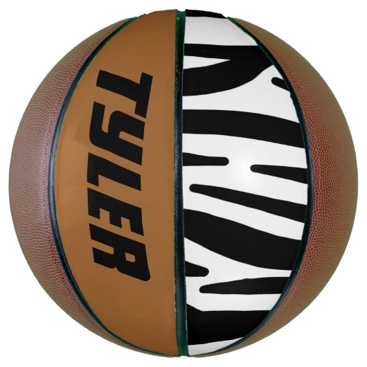 stijlvol, zwart-witzebrapad basketbal (Verticaal)