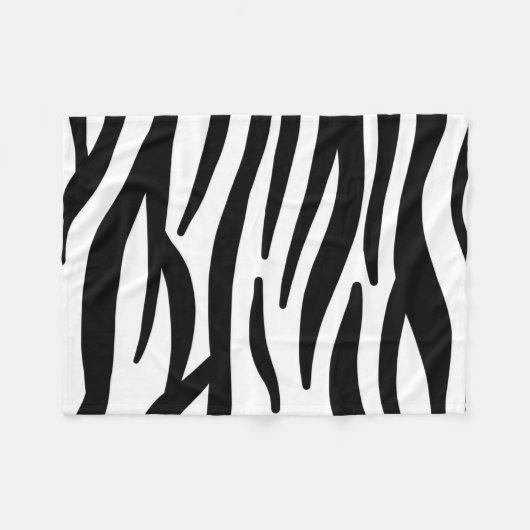 stijlvol, zwart-witzebrapad fleece deken (Voorkant (Horizontaal))