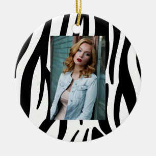 stijlvol, zwart-witzebrapad keramisch ornament