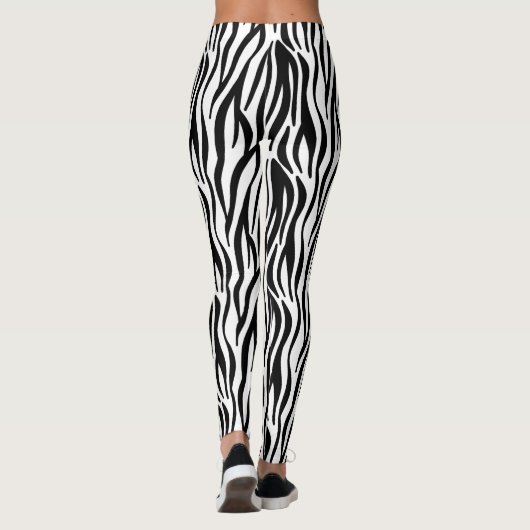 stijlvol, zwart-witzebrapad leggings (Achterkant)
