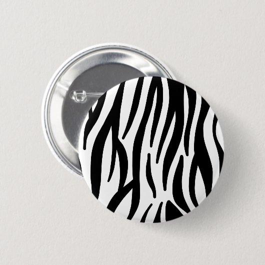 stijlvol, zwart-witzebrapad ronde button 5,7 cm (Voorkant /achterkant)