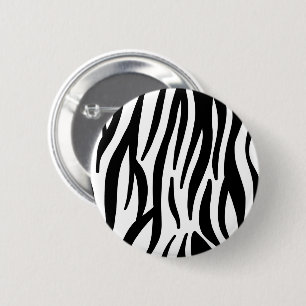 stijlvol, zwart-witzebrapad ronde button 5,7 cm
