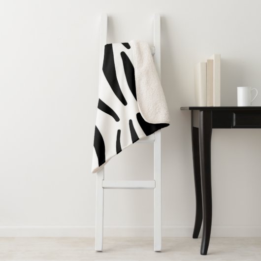 stijlvol, zwart-witzebrapad sherpa deken (In situ)