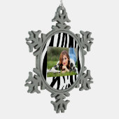 stijlvol, zwart-witzebrapad tin sneeuwvlok ornament (Links)