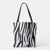 stijlvol, zwart-witzebrapad tote bag (Achterkant)