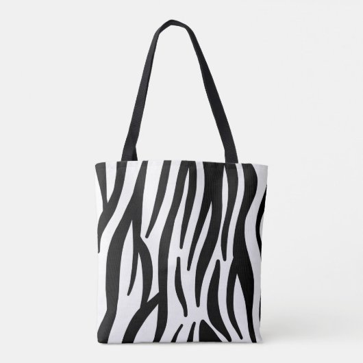 stijlvol, zwart-witzebrapad tote bag (Achterkant)