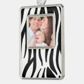 stijlvol, zwart-witzebrapad verzilverd omlijst ornament (Links)