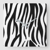 stijlvol, zwart-witzebrapad vierkante klok (Voorkant)