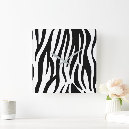 stijlvol, zwart-witzebrapad vierkante klok (Huis)