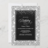 Stijlvol Zwart Zilver Elke Leeftijd Verjaardagsfee Kaart (Voorkant)