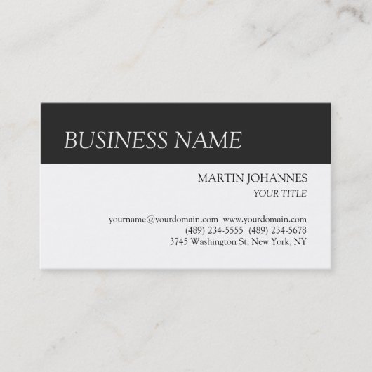Stijlvol zwart zwart Visitekaartje (Voorkant)