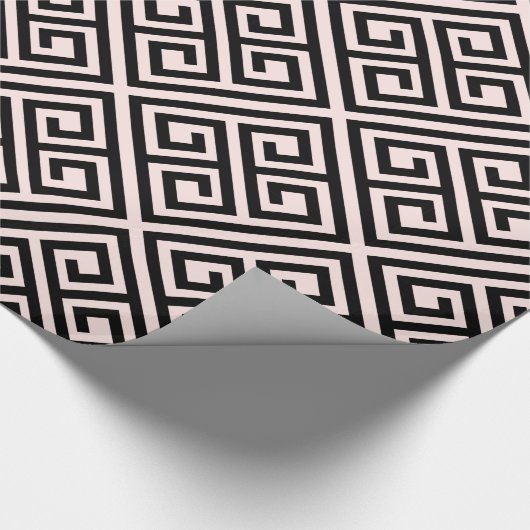 Stijlvol zwart, zwart, zwart, Grieks belangrijk hu Cadeaupapier (Hoek)