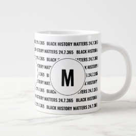 Stijlvol ZWARTE GESCHIEDENIS Monogram Grote Koffiekop
