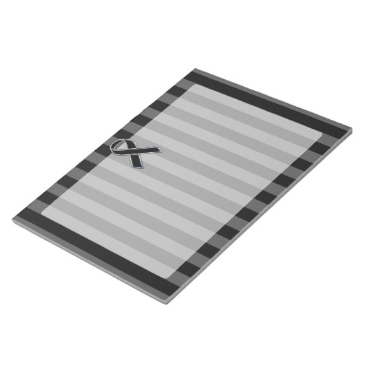 Stijlvol Zwarte Lint Bewustzijn Verticale Strepen Notitieblok (Schuin)