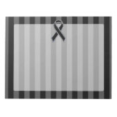 Stijlvol Zwarte Lint Bewustzijn Verticale Strepen Notitieblok (Voorkant)