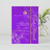Stijlvol zwoerd Bat Mitzvah/indigo/goud Kaart (Staand voorkant)