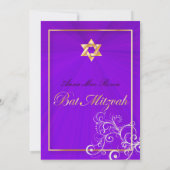 Stijlvol zwoerd Bat Mitzvah/indigo/goud Kaart (Achterkant)