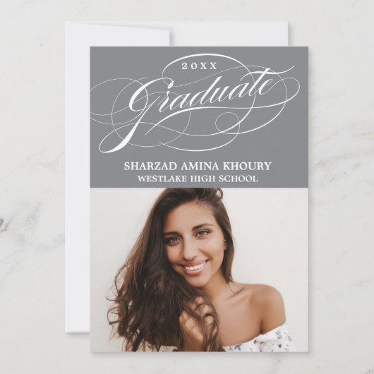 STIJLVOLE ELEGANTE SCRIPT 2 AFSCHEIDSPARTY UITNODI KAART (Voorkant)