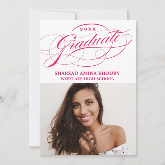 STIJLVOLE ELEGANTE SCRIPT 2 AFSCHEIDSPARTY UITNODI KAART (Voorkant)