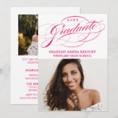 STIJLVOLE ELEGANTE SCRIPT 2 AFSCHEIDSPARTY UITNODI KAART (Voorkant / Achterkant)
