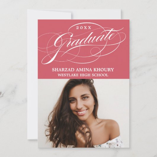 STIJLVOLE ELEGANTE SCRIPT 2 AFSCHEIDSPARTY UITNODI KAART (Voorkant)
