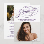 STIJLVOLE ELEGANTE SCRIPT 2 AFSCHEIDSPARTY UITNODI KAART (Voorkant / Achterkant)