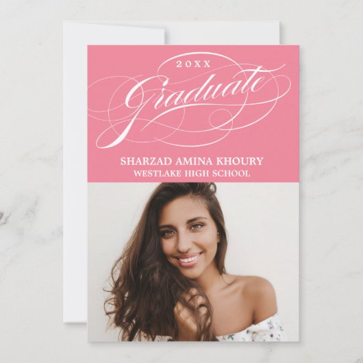 STIJLVOLE ELEGANTE SCRIPT 2 AFSCHEIDSPARTY UITNODI KAART (Voorkant)