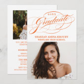 STIJLVOLE ELEGANTE SCRIPT 2 AFSCHEIDSPARTY UITNODI KAART (Voorkant / Achterkant)