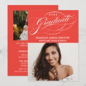 STIJLVOLE ELEGANTE SCRIPT 2 AFSCHEIDSPARTY UITNODI KAART (Voorkant / Achterkant)