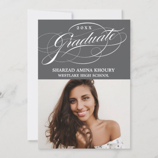 STIJLVOLE ELEGANTE SCRIPT 2 AFSCHEIDSPARTY UITNODI KAART (Voorkant)