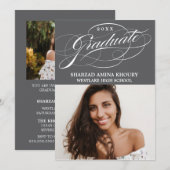 STIJLVOLE ELEGANTE SCRIPT 2 AFSCHEIDSPARTY UITNODI KAART (Voorkant / Achterkant)