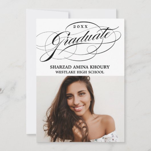 STIJLVOLE ELEGANTE SCRIPT 2 AFSCHEIDSPARTY UITNODI KAART (Voorkant)