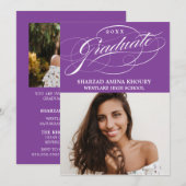 STIJLVOLE ELEGANTE SCRIPT 2 AFSCHEIDSPARTY UITNODI KAART (Voorkant / Achterkant)