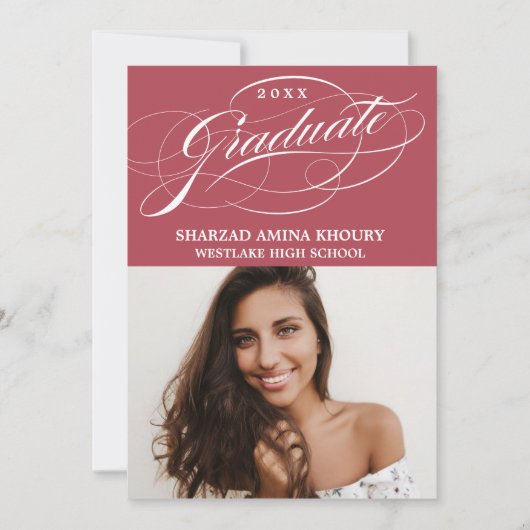 STIJLVOLE ELEGANTE SCRIPT 2 AFSCHEIDSPARTY UITNODI KAART (Voorkant)