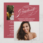 STIJLVOLE ELEGANTE SCRIPT 2 AFSCHEIDSPARTY UITNODI KAART (Voorkant / Achterkant)