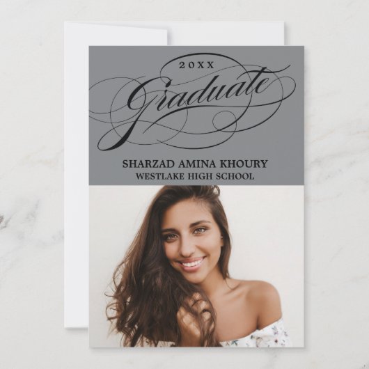 STIJLVOLE ELEGANTE SCRIPT 2 AFSCHIEDSPARTY UITNODI KAART (Voorkant)