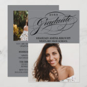 STIJLVOLE ELEGANTE SCRIPT 2 AFSCHIEDSPARTY UITNODI KAART (Voorkant / Achterkant)