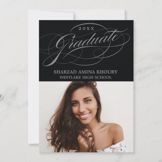 STIJLVOLE ELEGANTE SCRIPT 2 AFSCHIEDSPARTY UITNODI KAART (Voorkant)