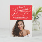 STIJLVOLE ELEGANTE SCRIPT 2 AFSTUDEERPARTY UITNODI KAART (Staand voorkant)
