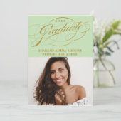 STIJLVOLE ELEGANTE SCRIPT 2 AFSTUDEERPARTY UITNODI KAART (Staand voorkant)