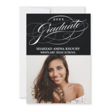 STIJLVOLE ELEGANTE SCRIPT 2 AFSTUDEERPARTY UITNODI
