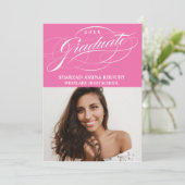 STIJLVOLE ELEGANTE SCRIPT 2 AFSTUDEERPARTY UITNODI KAART (Staand voorkant)