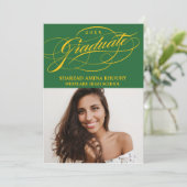 STIJLVOLE ELEGANTE SCRIPT 2 AFSTUDEERPARTY UITNODI KAART (Staand voorkant)