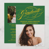 STIJLVOLE ELEGANTE SCRIPT 2 AFSTUDEERPARTY UITNODI KAART (Voorkant / Achterkant)