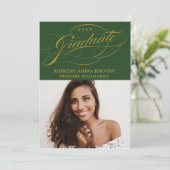 STIJLVOLE ELEGANTE SCRIPT 2 AFSTUDEERPARTY UITNODI KAART (Staand voorkant)